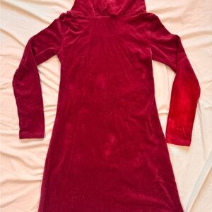 Red Velvet Long Sleeve Dress